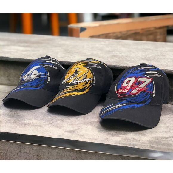 VTG Mark Martin Kurt Busch Matt Kenseth NASCAR Roush Racing Hat Cap Lot Of 3 - Picture 1 of 10